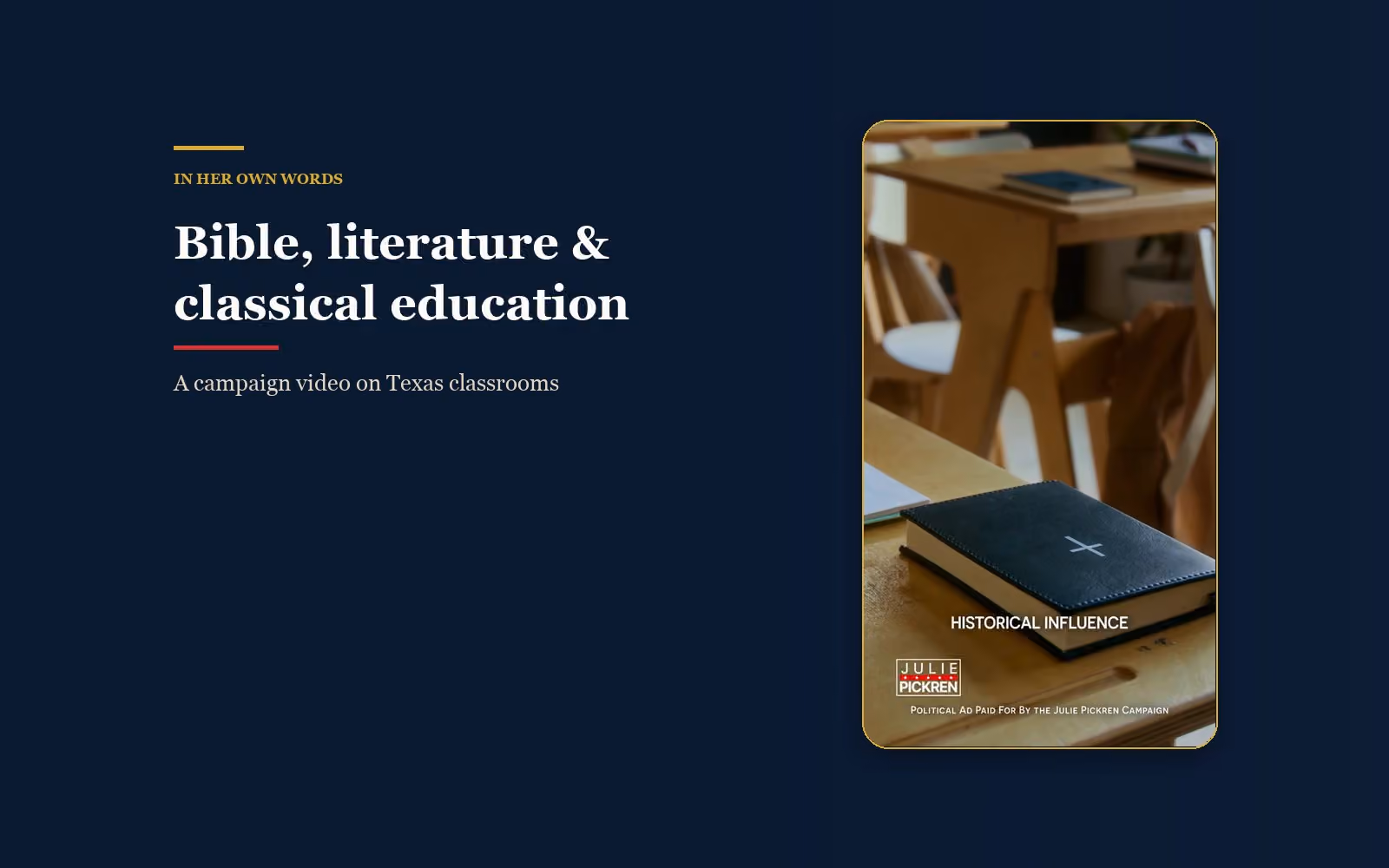 Campaign graphic: Bible, literature, and classical education